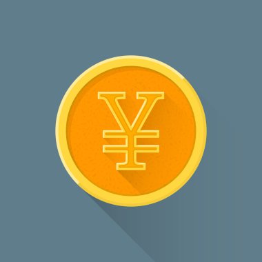 düz soyut Japonca yen sembolü illüstrasyon ICO vektör