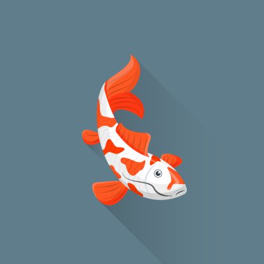 vektör düz Japon koi balık illüstrasyon ICO