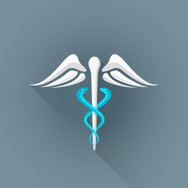 vektör düz caduceus tıp sembolü illüstrasyon ICO