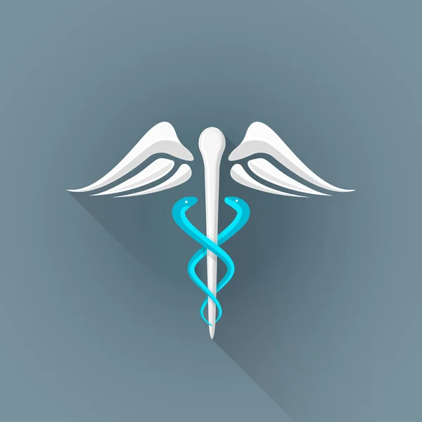 Vektor flach Caduceus Medizin Symbol Illustration ico — Stockvektor