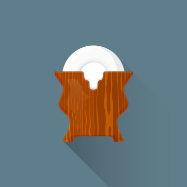 vektör düz Asya çay tabaklar stand illüstrasyon ICO