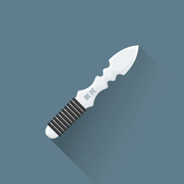 Vector platt kinesiska puer kniv illustration ico — Stock vektor