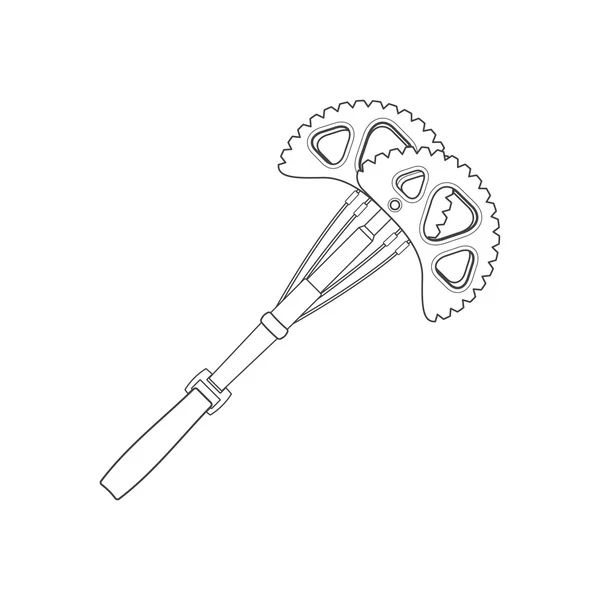 Outline alpinism peralatan ikon perangkat cam illustratio - Stok Vektor