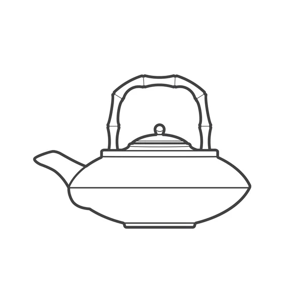 Набросок азиатского чайник иллюстрации — стоковый вектор