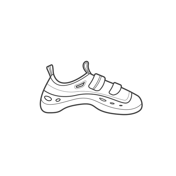 Kontur alpinism utrustning skor ikonen illustratio — Stock vektor