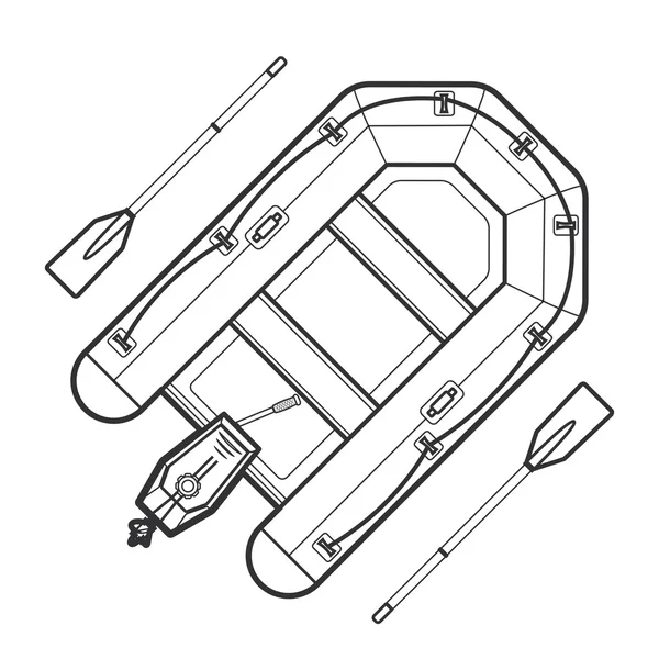 充气船它制作图案轮廓 — 图库矢量图片