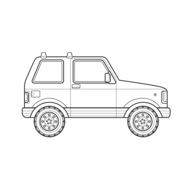 Anahat off-road suv araç gövde stili illüstrasyon ICO