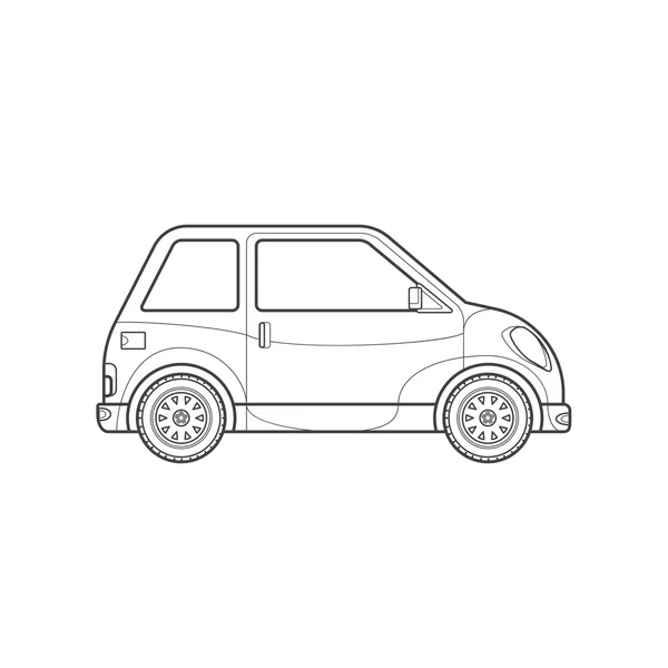 Outline compact city car body style illustration ico — Stock Vector