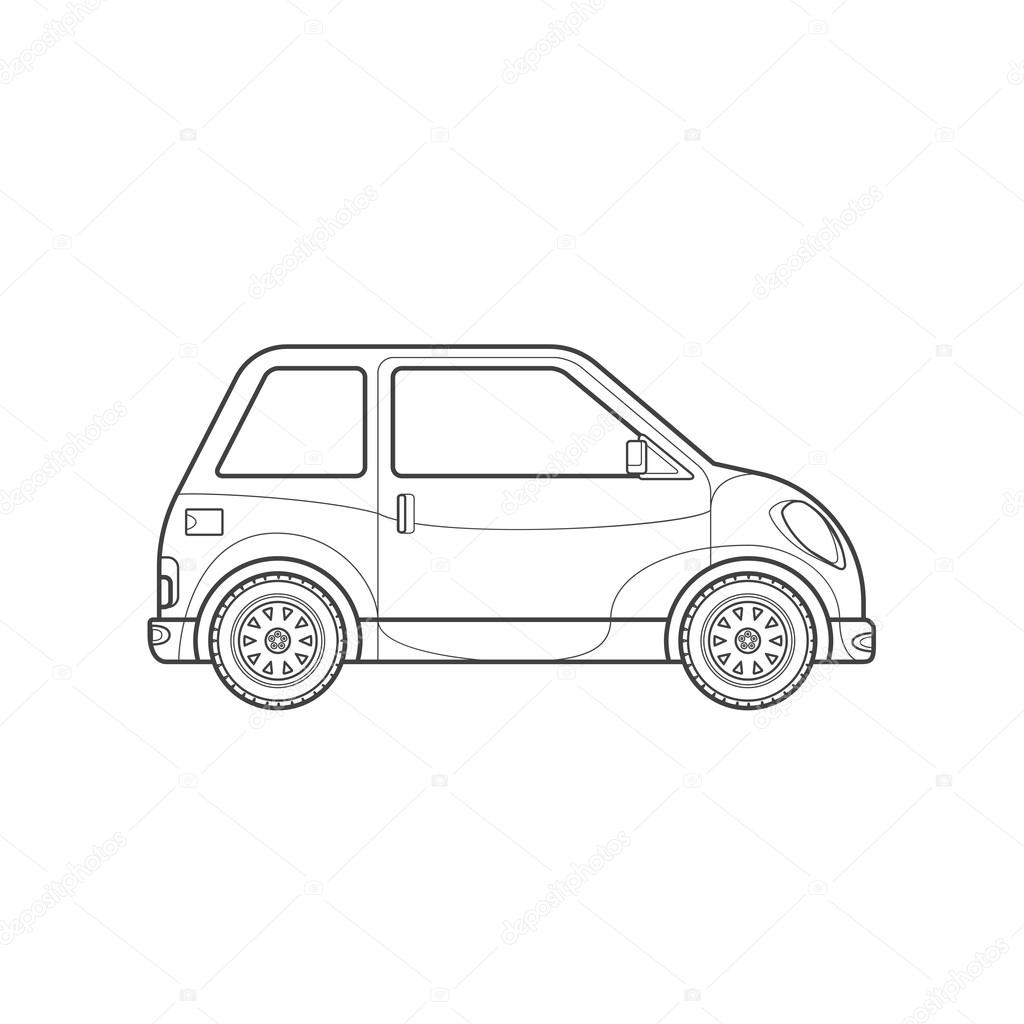 outline compact city car body style illustration ico