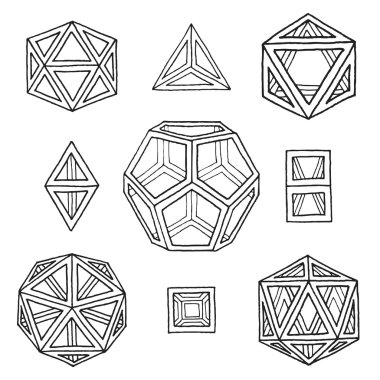 çizilmiş polyhedrons collectio el