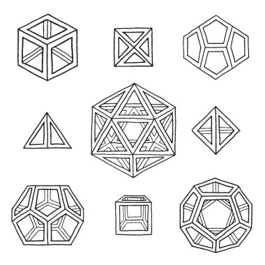 çizilmiş polyhedrons collectio el