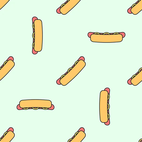 Hot dog color inconsútil patter — Vector de stock