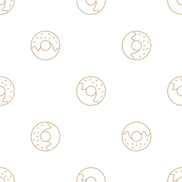 Rosquillas contorno inconsútil patter — Vector de stock