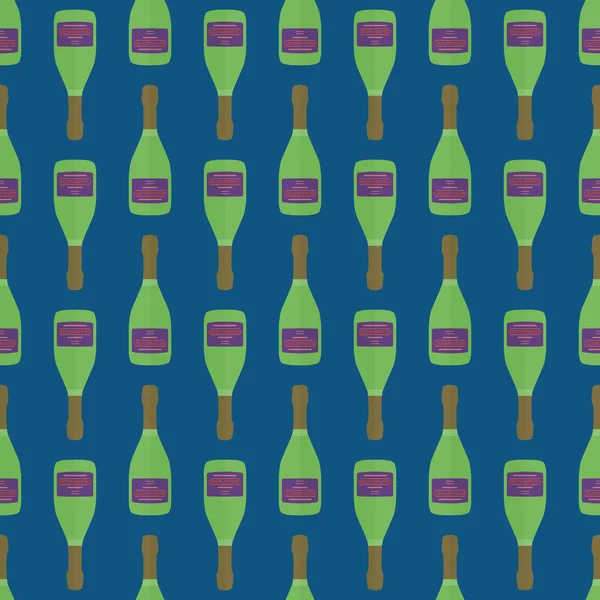 Arte pop botella de champán inconsútil patter — Vector de stock