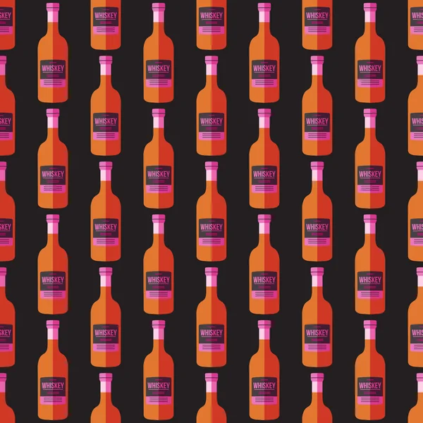 Arte pop whisky botella inconsútil patter — Archivo Imágenes Vectoriales