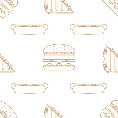 Sosisli sandviç burger anahat kesintisiz bilmece