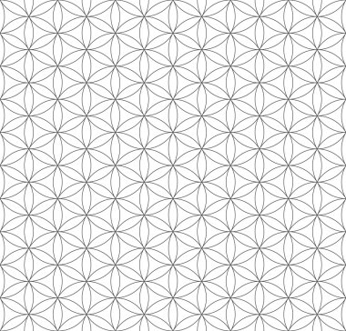 hayat kutsal geometri pıtırtı siyah anahat çiçek