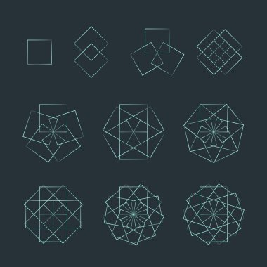 Quadrangle kontur çeşitli kutsal geometri se