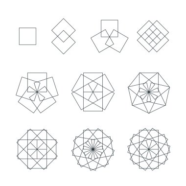 Quadrangle kontur çeşitli kutsal geometri se
