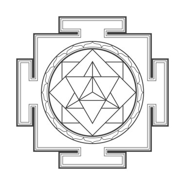 monocrome anahat merkaba yantra illustratio