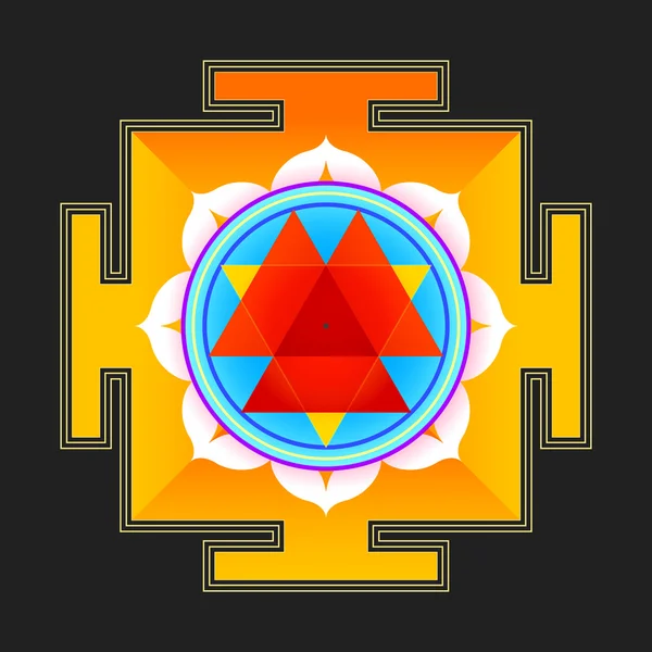 Illustration colorée de Durga yantra — Image vectorielle