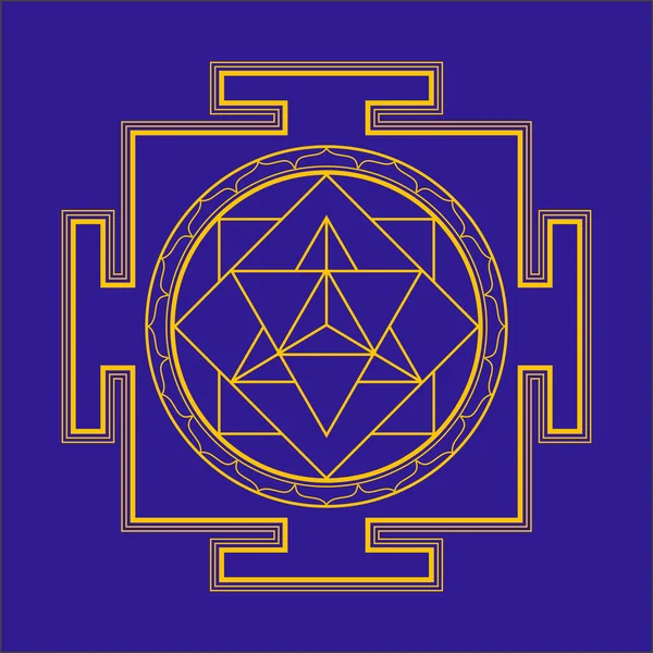 Monocrome overzicht merkaba yantra illustratio — Stockvector