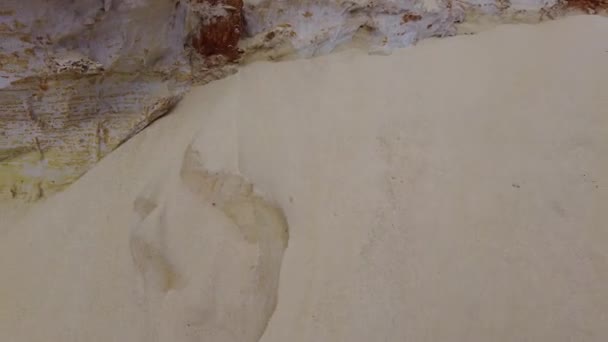 Mountains Sand Crumble Wind White Red Sand Mountains Quarry Sandy — Stock Video