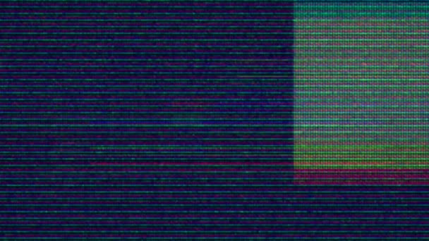 Glitch Bruit Statique Télévision Vfx Effets Vidéo Visuels Rayures Fond — Video