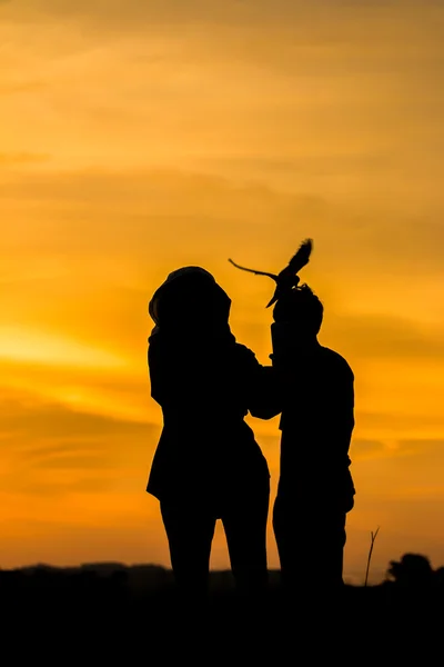 Sunset  and sweetheart — Stock Photo, Image