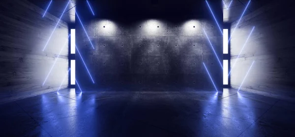 Sci Modern Realistic Laser Glowing Neon Blue White Spotlights Led — Foto de Stock