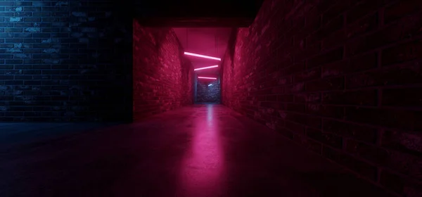 Cyber Sci Neon Fluoreszkáló Klub Ház Lézer Elektromos Grunge Tégla — Stock Fotó