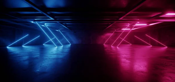 Neon Cyber Retro Rymdskepp Blå Lila Röd Vibrant Club Lager — Stockfoto