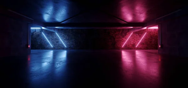 Neon Glödande Sci Futuristiska Lila Blå Retro Cyber Style Realistisk — Stockfoto