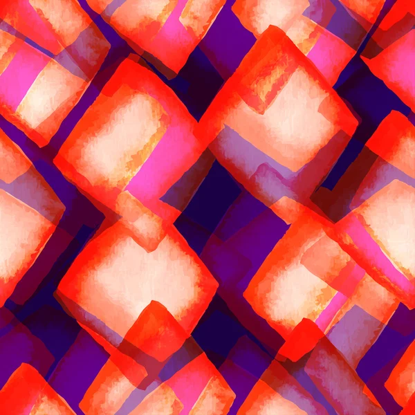 Abstraktní vzor bezešvé s akvarel geometrické tvary. — Stockový vektor