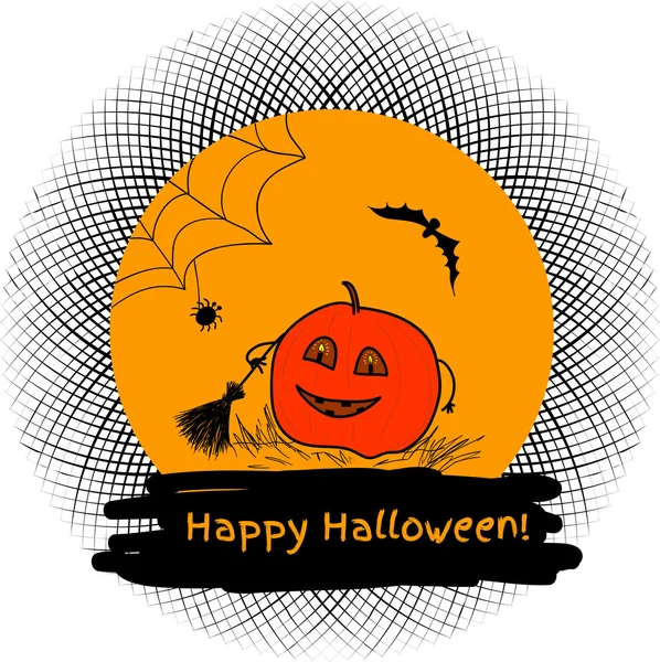 Halloween citrouille dessinée à la main — Image vectorielle