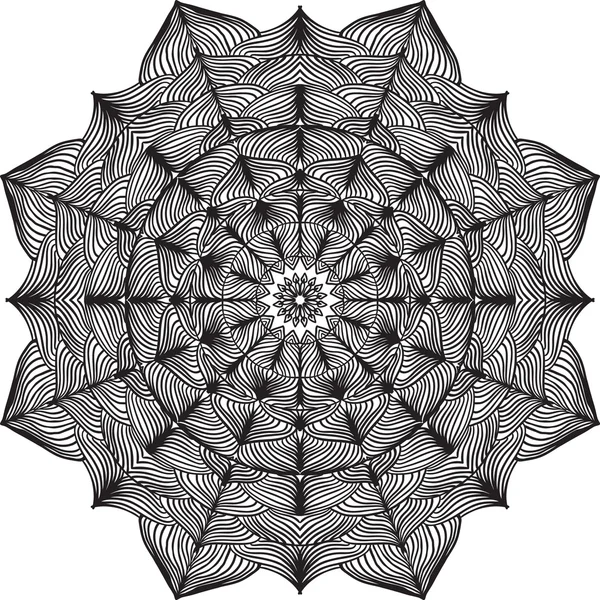 Ornament Black White Card Mandala Geometric Circle Element Made Vector — Stock Vector