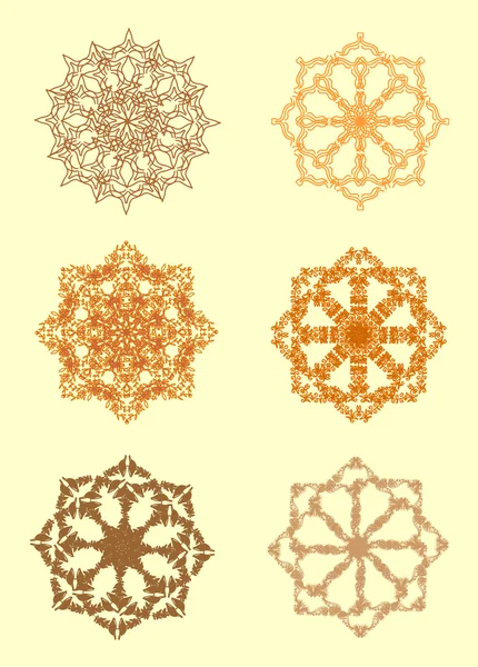 Колекція Елементів Дизайну Абстрактні Орнаментальні Мандали — стоковий вектор