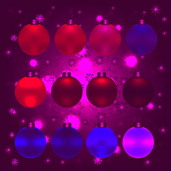 Bolas Navidad Coloridas Conjunto Decoraciones Realistas Bolas Para Árbol Navidad — Vector de stock
