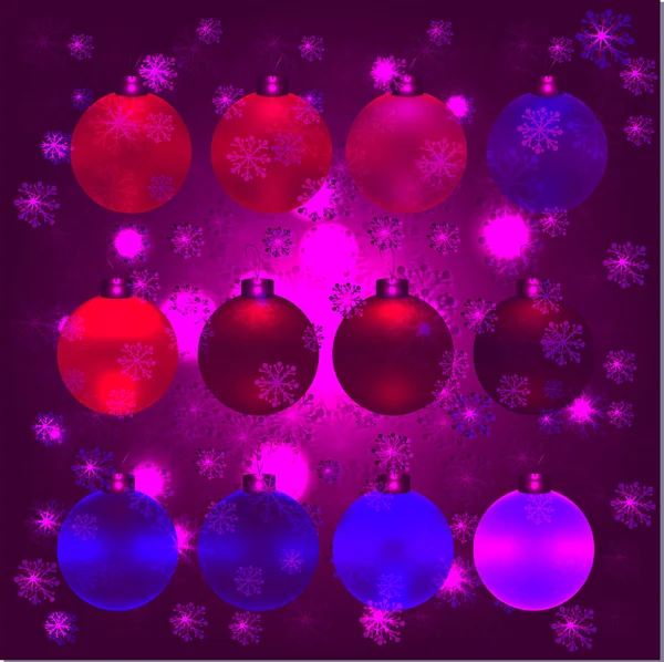 Barevné Vánoční Koule Sada Realistické Dekorace Míče Pro Vánoční Strom — Stockový vektor