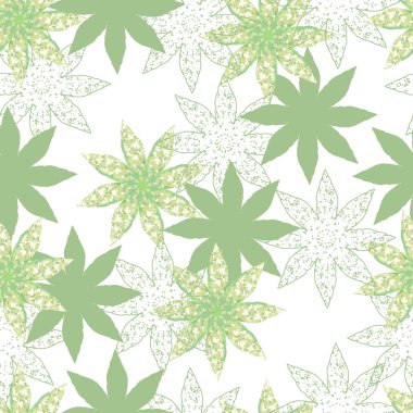 Stilize çiçek ve bitkisel motifler ile sorunsuz arka plan.