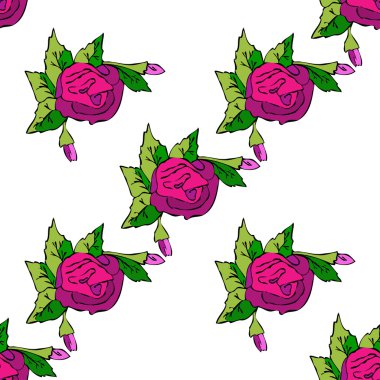 Stilize çiçek ve bitkisel motifler ile sorunsuz arka plan.