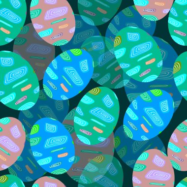 Vektör sorunsuz doodle Paskalya Paskalya yumurta Paskalya arka plan, kumaşlar, tekstil desenle