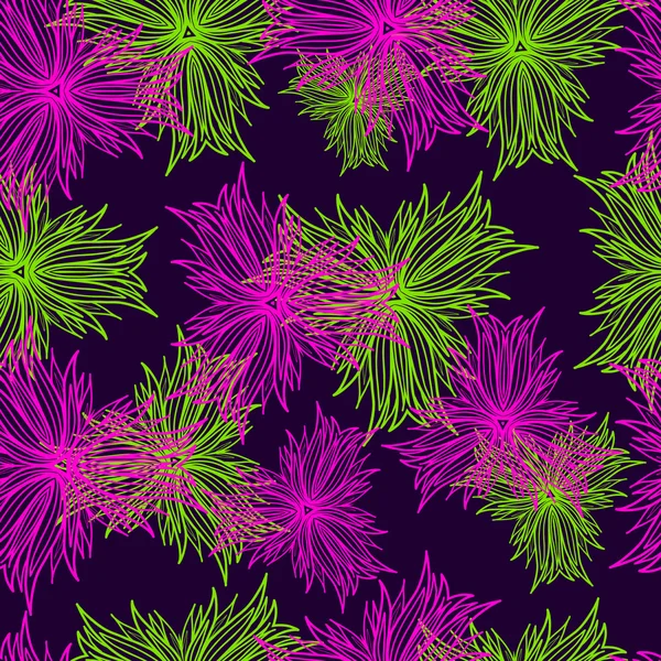 Fondo Sin Costuras Con Motivos Florales Herbales Estilizados — Vector de stock