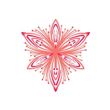 Lacy zarif bir daire çiziyor. Mandala. Kar Tanesi