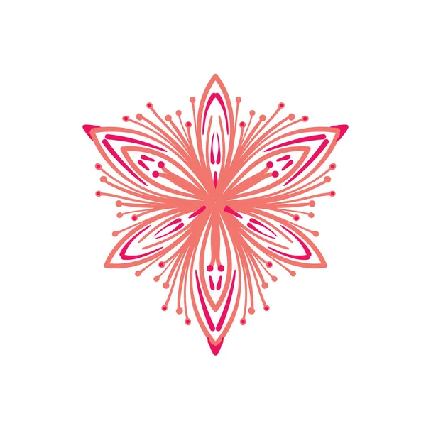 Padrão Elegante Rendado Círculo Mandala Floco Neve — Vetor de Stock