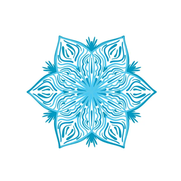 Encaje Patrón Elegante Círculo Mandala Copo Nieve — Archivo Imágenes Vectoriales