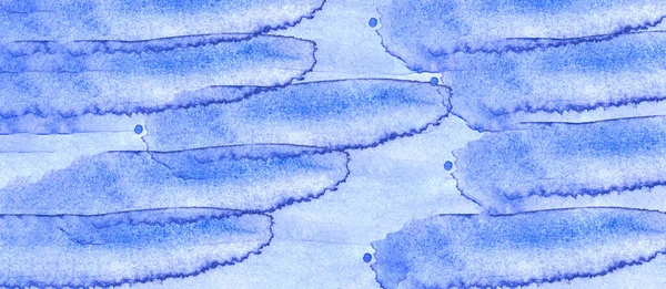 Pintura Aquarela Abstrata Textura Ondulada Azul — Fotografia de Stock