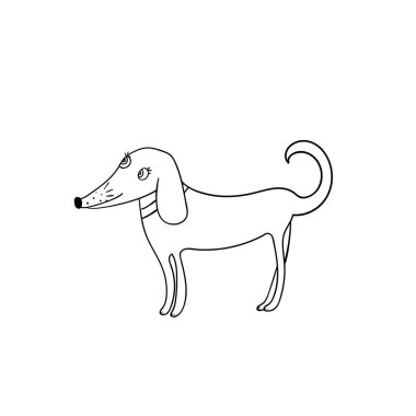 Çizgi film stili köpeğin vektör çizimi