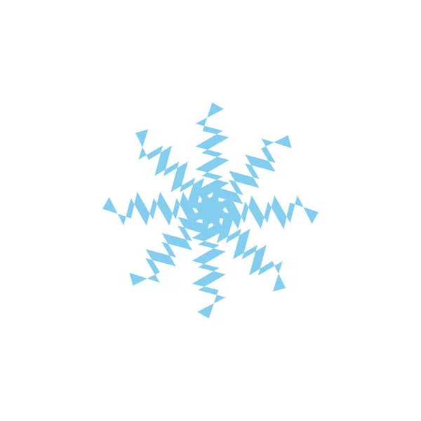 Modrá Stylizovaná Sněhová Vločka Bílém Pozadí — Stockový vektor