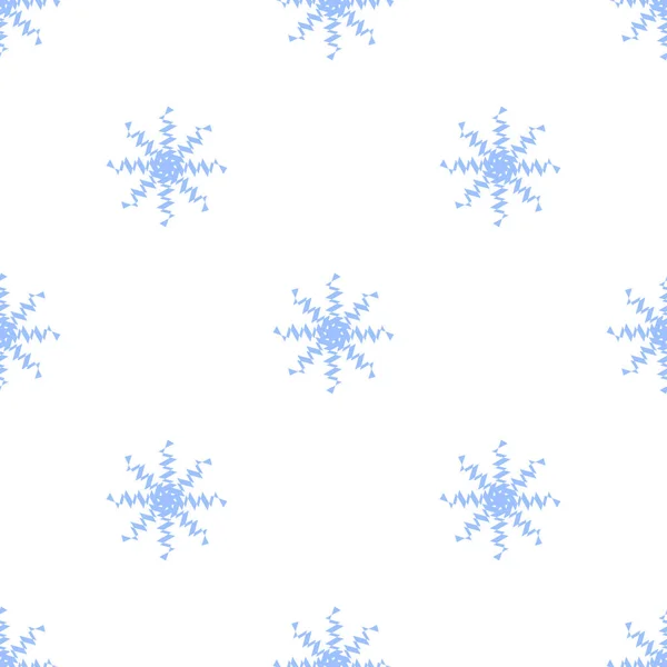 Seamless Pattern Blue Snowflakes Minimalist Style Decorative Texture Textile Stationery — Stock Vector